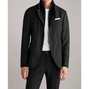 NEW JOOP! hectar wool & silk marled field coat in black